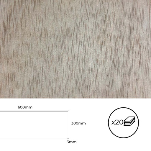 [000001923] SET 20 TABLEROS CALABO (CONTRACHAPADO) 600x300x3mm. BERTINI