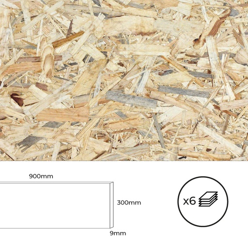 [000001928] SET 6 TABLEROS OSB 900x300x9mm. BERTINI