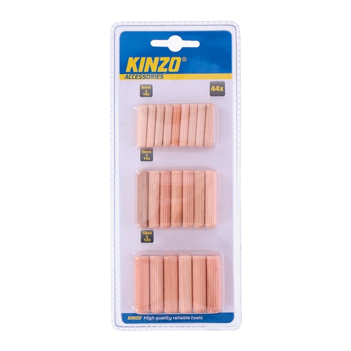 [000001994] PACK 44 CLAVIJAS DE MADERA 1,8x0,6cm, 1,4x0,8cm, 1,2x1cm KINZO