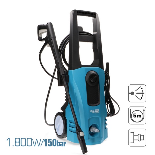[000002024] HIDROLIMPIADORA ALTA PRESION 1800W 150 BAR 34,4x29,3x77,45cm KOMA TOOLS