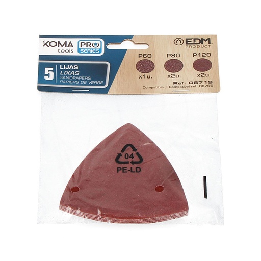 [000002057] PACK 5 LIJAS PARA 08765 KOMA TOOLS