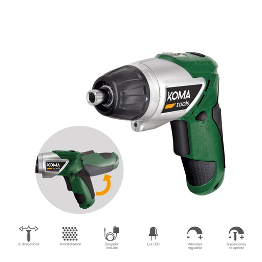 [000002060] ATORNILLADOR A BATERIA REVERSIBLE 3,6V LITIO 1300mA 17,5x14,8cm KOMA TOOLS