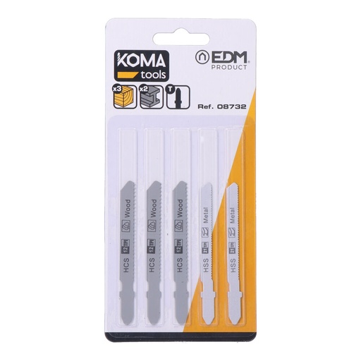 [000002066] SET 5 HOJAS PARA SIERRA DE CALAR REF: 08705 Y REF: 08754 KOMA TOOLS