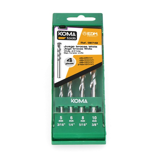 [000002076] JUEGO 4 BROCAS WIDIA STANDARD KOMA TOOLS