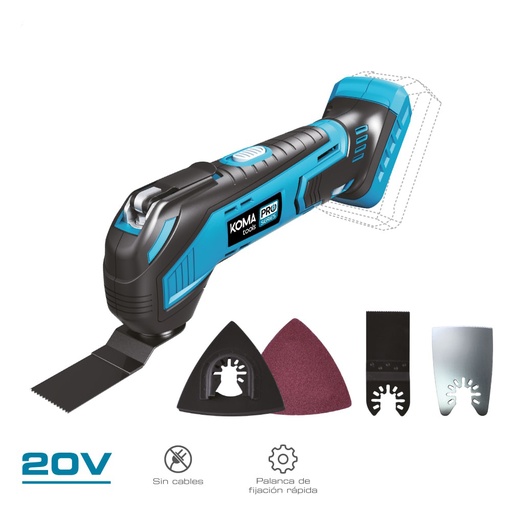 [000002097] MULTIHERRAMIENTA 20V (SIN BATERÍA NI CARGADOR) 31,3x11cm KOMA TOOLS PRO SERIES BATTERY