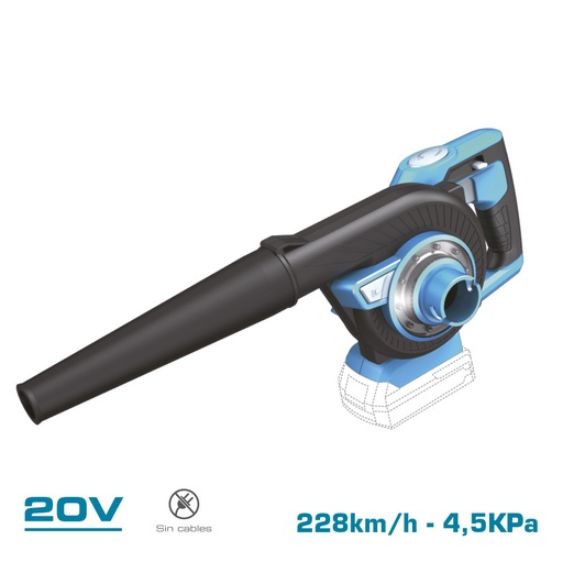 [000002099] ASPIRADOR SOPLADOR 20V (SIN BATERÍA NI CARGADOR) 97x93cm KOMA TOOLS PRO SERIES BATTERY