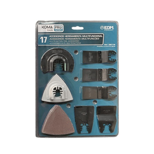 [000002107] KIT17 ACCESORIOS PARA HERRAMIENTA MULTIFUNCIONAL 08765 KOMA TOOLS PRO SERIES BATTERY