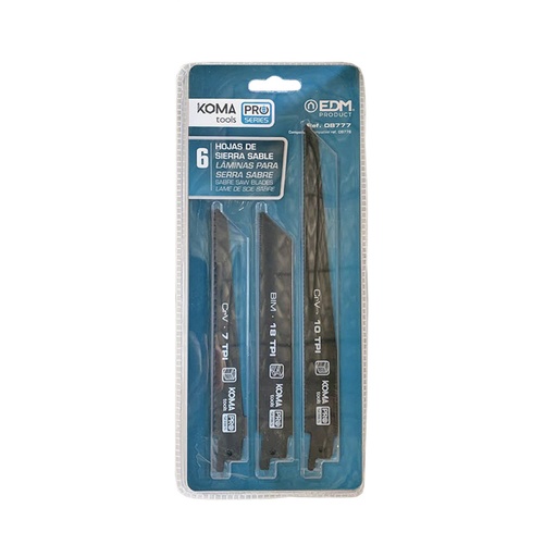 [000002109] KIT 6 CUCHILLAS DE RECAMBIO PARA REF: 08776 KOMA TOOLS PRO SERIES BATTERY