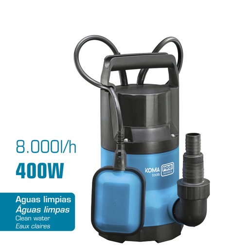 [000002122] BOMBA PARA EXTRACCION DE AGUA LIMPIA 400W 17x30cm KOMA TOOLS