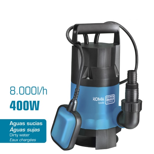 [000002124] BOMBA PARA EXTRACCION DE AGUA SUCIA 400W 17x33cm KOMA TOOLS