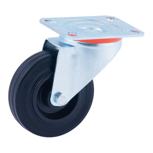 [000002148] RUEDA GIRATORIA Ø80mm (RUEDA) GOMA NEGRA - CAUCHO CR29466 AFO