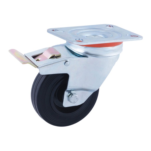 [000002149] RUEDA GIRATORIA Ø80mm (RUEDA) FRENO GOMA NEGRA - CAUCHO CR29467 AFO