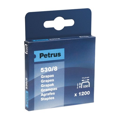 [000002192] CAJA 1200 GRAPAS MOD. 530/8mm 77514 PETRUS
