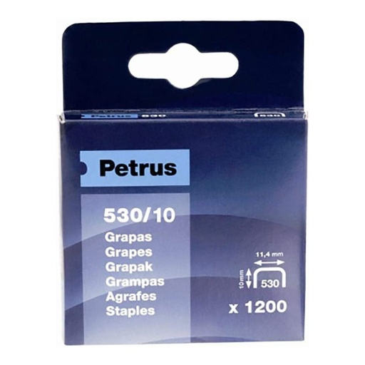 [000002193] CAJA 1200 GRAPAS MOD. 530/10mm 77515 PETRUS