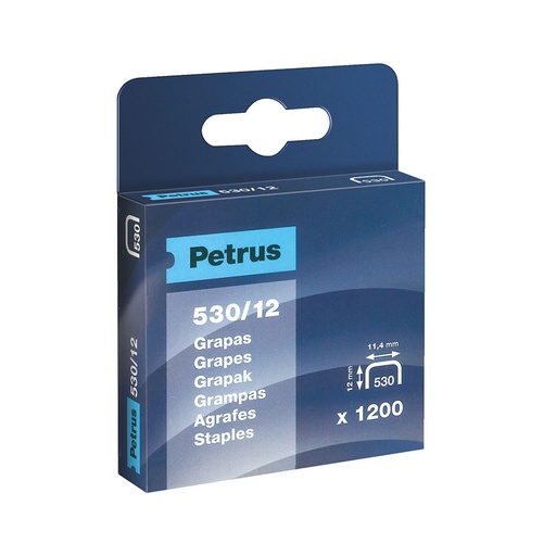 [000002194] CAJA 1200 GRAPAS MOD. 530/12mm 77516 PETRUS