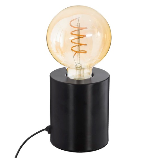 [000002215] LAMPARA MESA NEGRO 10,5X9CM E27 (BOMBILLA NO INCLUIDA)
