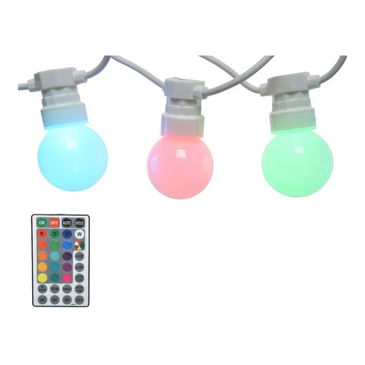 [000002316] GUIRNALDA BOMBILLAS RGB EXTERIOR 14,5m 20 LEDS IP44 LUMINEO