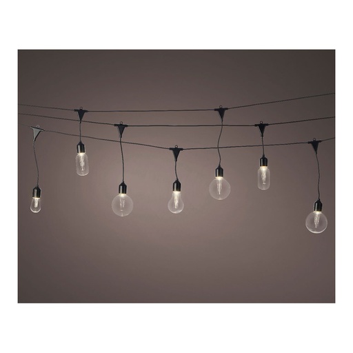 [000002319] GUIRNALDA BOMBILLAS EXTERIOR 14,5m 20 LEDS IP44 LUZ CALIDA LUMINEO
