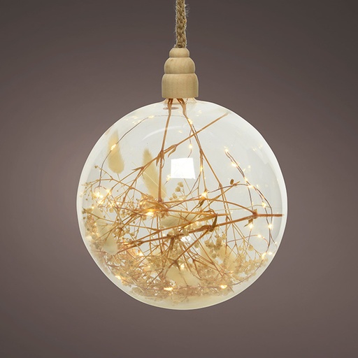 [000002355] BOLA MICROLED DECORATIVA CON CUERDA FINA Ø14x80cm 30 LEDS