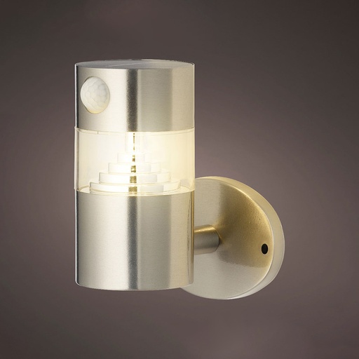 [000002361] LUZ SOLAR DE PARED INOX 15-150lm  LUZ CALIDA Ø12x16cm LUMINEO