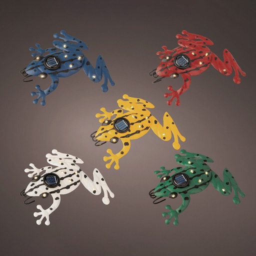 [000002429] LUZ SOLAR CON FORMA DE RANA 15,5x16,5x3,7cm COLORES SURTIDOS