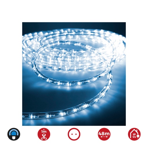 [000002467] TUBO FLEXILED 2 VIAS FIJO 30 LEDS/m 48m AZUL   EURO/MTS
